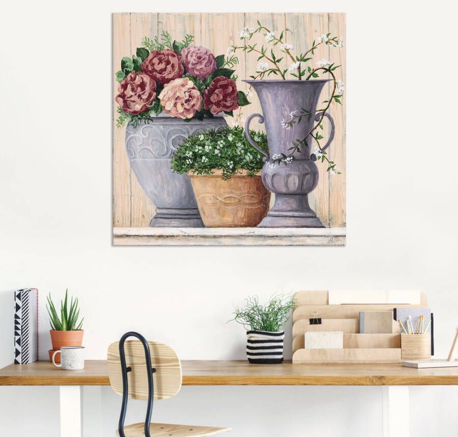 Artland Artprint Antieke bloemen_licht als artprint van aluminium artprint voor buiten artprint op linnen poster muursticker