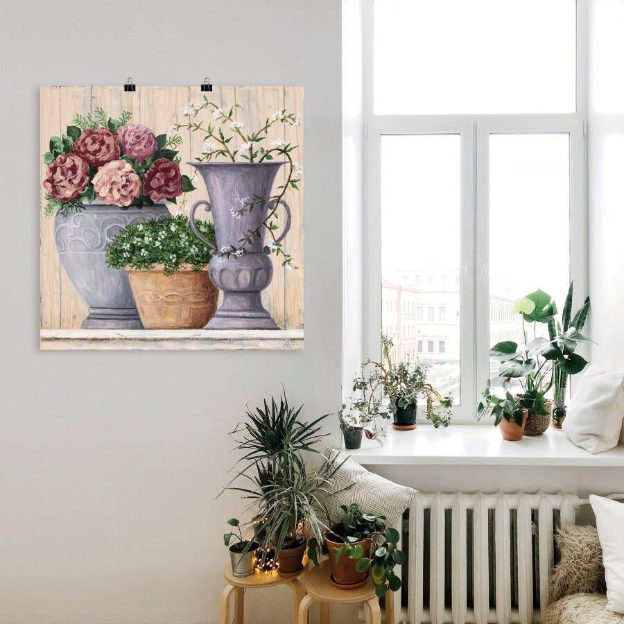 Artland Artprint Antieke bloemen_licht als artprint van aluminium artprint voor buiten artprint op linnen poster muursticker