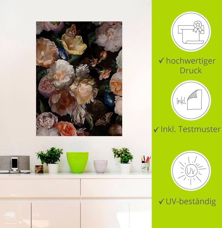 Artland Artprint Antieke Hollandse bloemen als artprint van aluminium artprint voor buiten artprint op linnen poster muursticker