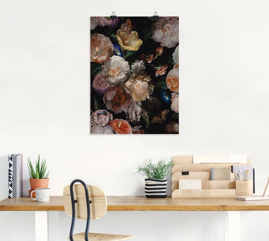 Artland Artprint Antieke Hollandse bloemen als artprint van aluminium artprint voor buiten artprint op linnen poster muursticker