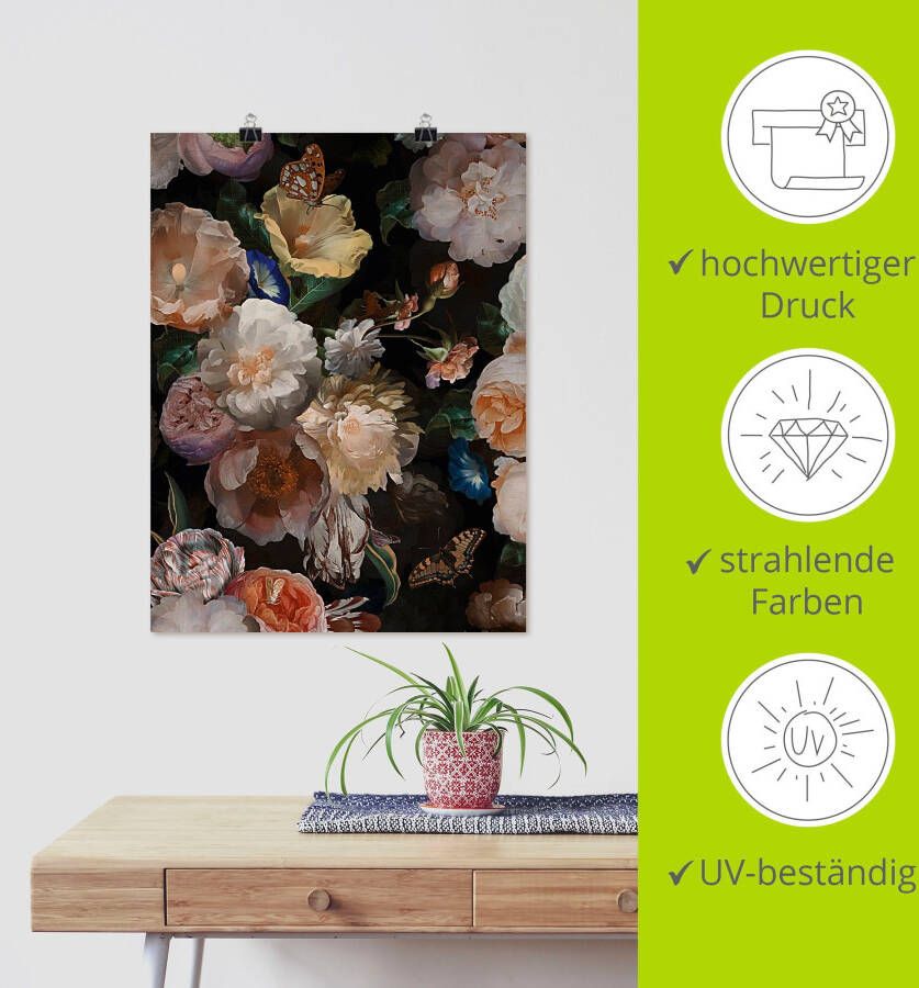 Artland Artprint Antieke Hollandse bloemen als artprint van aluminium artprint voor buiten artprint op linnen poster muursticker