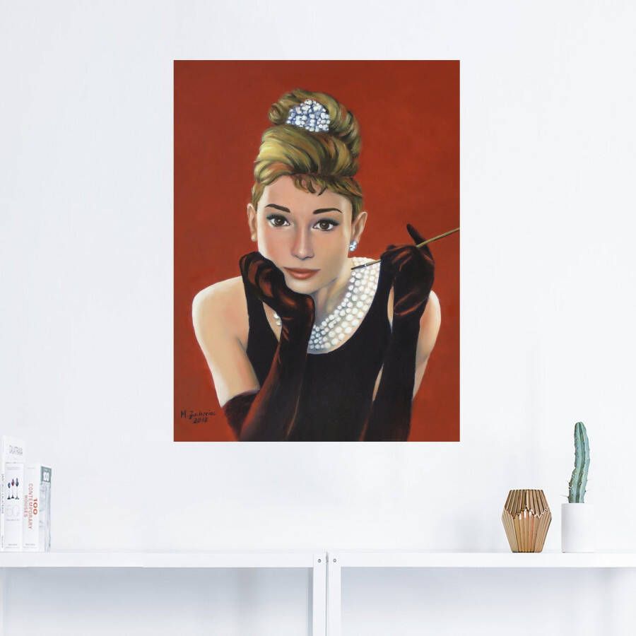 Artland Artprint Audrey Hepburn portret als artprint van aluminium artprint voor buiten artprint op linnen poster muursticker