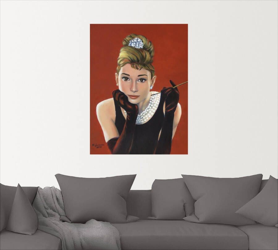 Artland Artprint Audrey Hepburn portret als artprint van aluminium artprint voor buiten artprint op linnen poster muursticker