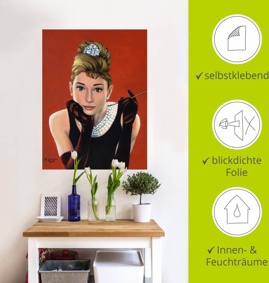 Artland Artprint Audrey Hepburn portret als artprint van aluminium artprint voor buiten artprint op linnen poster muursticker