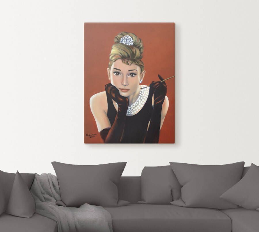 Artland Artprint Audrey Hepburn portret als artprint van aluminium artprint voor buiten artprint op linnen poster muursticker