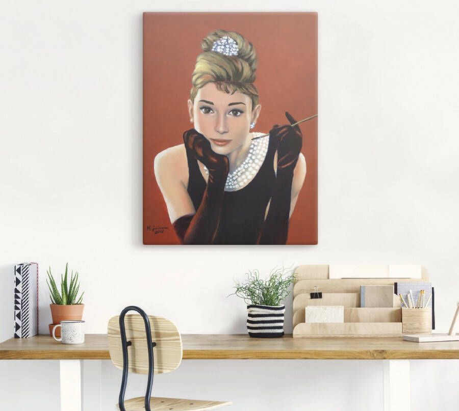 Artland Artprint Audrey Hepburn portret als artprint van aluminium artprint voor buiten artprint op linnen poster muursticker