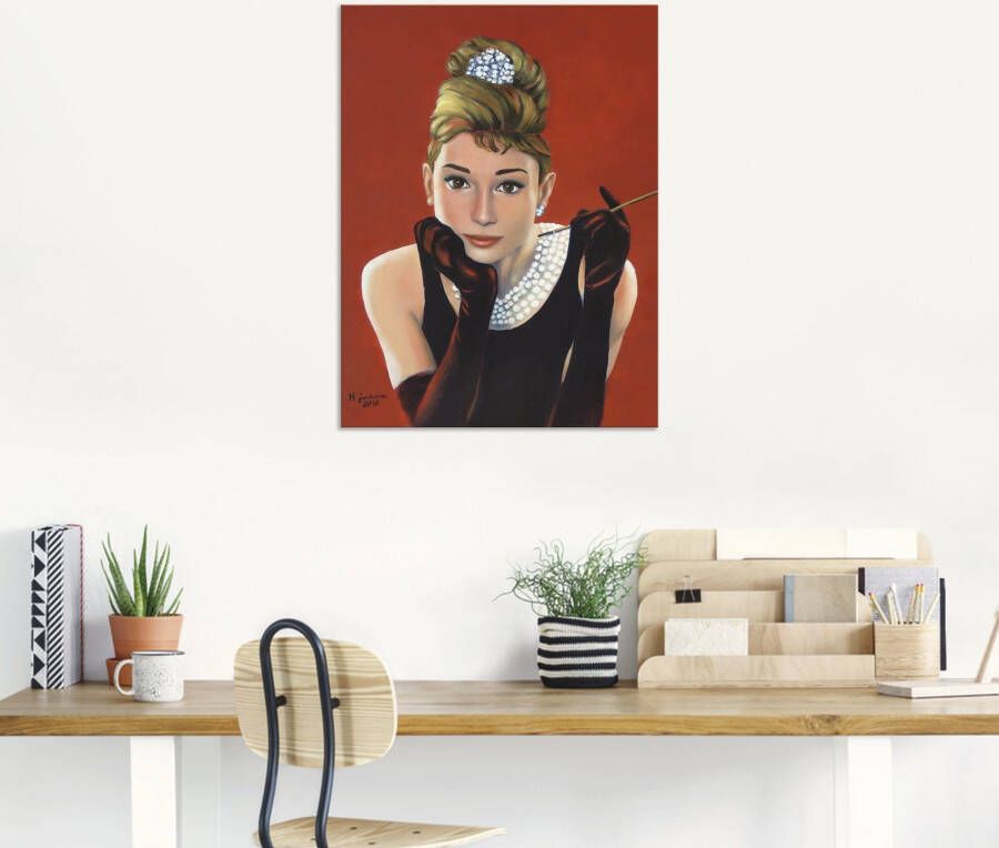 Artland Artprint Audrey Hepburn portret als artprint van aluminium artprint voor buiten artprint op linnen poster muursticker