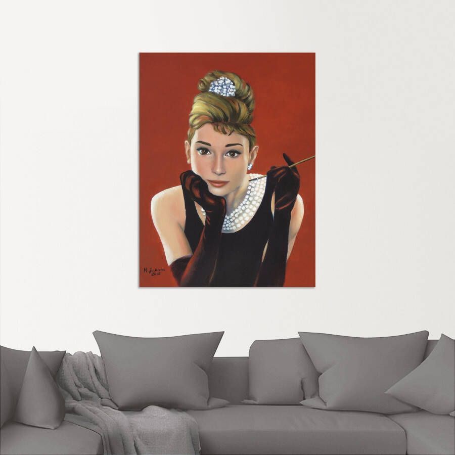 Artland Artprint Audrey Hepburn portret als artprint van aluminium artprint voor buiten artprint op linnen poster muursticker