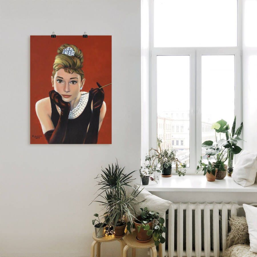 Artland Artprint Audrey Hepburn portret als artprint van aluminium artprint voor buiten artprint op linnen poster muursticker