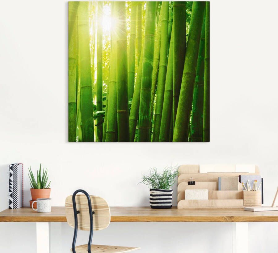 Artland Artprint op linnen Aziatisch bamboebos in ochtendlicht - Foto 2