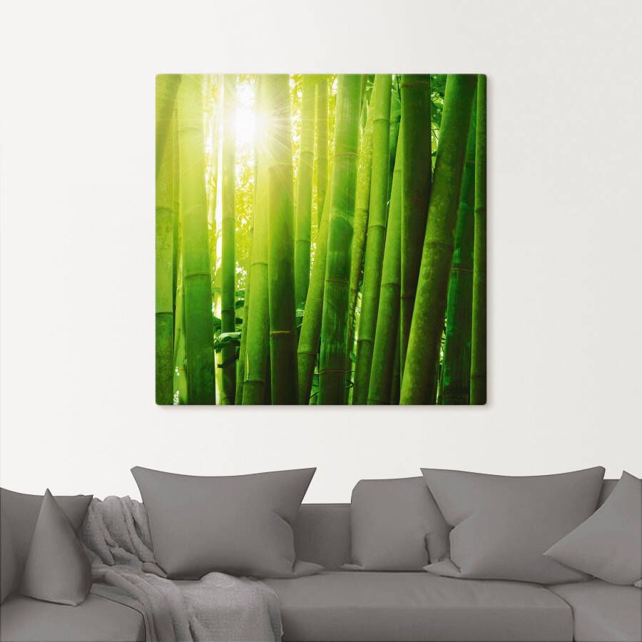 Artland Artprint op linnen Aziatisch bamboebos in ochtendlicht - Foto 3