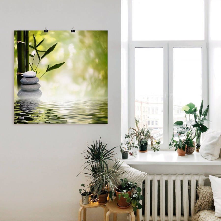 Artland Artprint Aziatische spa stenen als artprint van aluminium artprint voor buiten artprint op linnen poster muursticker