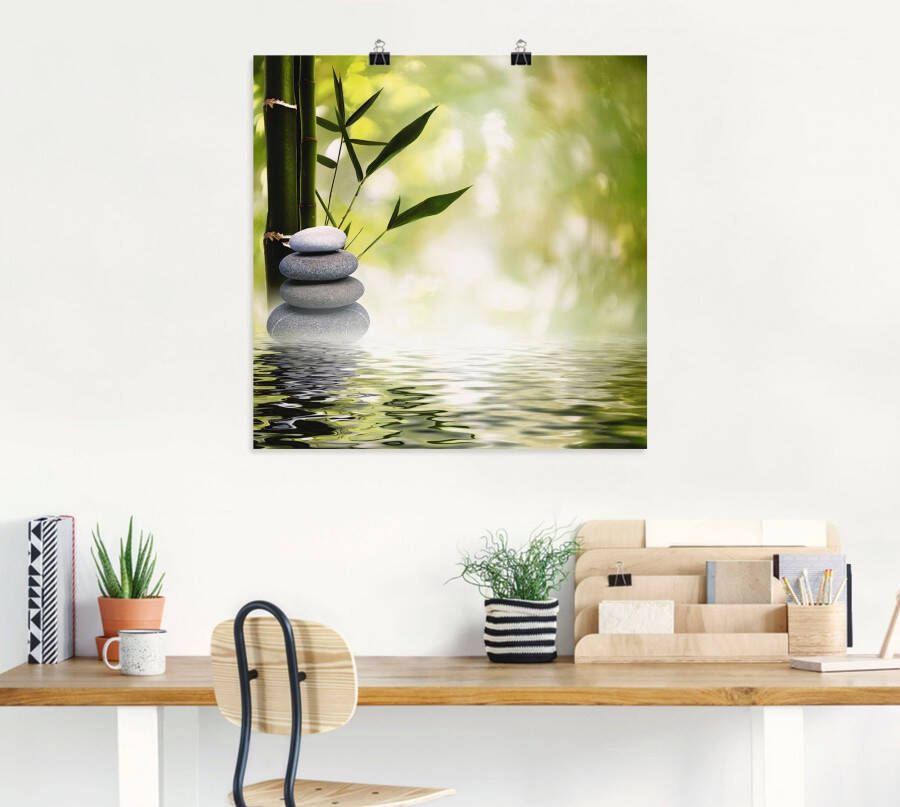 Artland Artprint Aziatische spa stenen als artprint van aluminium artprint voor buiten artprint op linnen poster muursticker