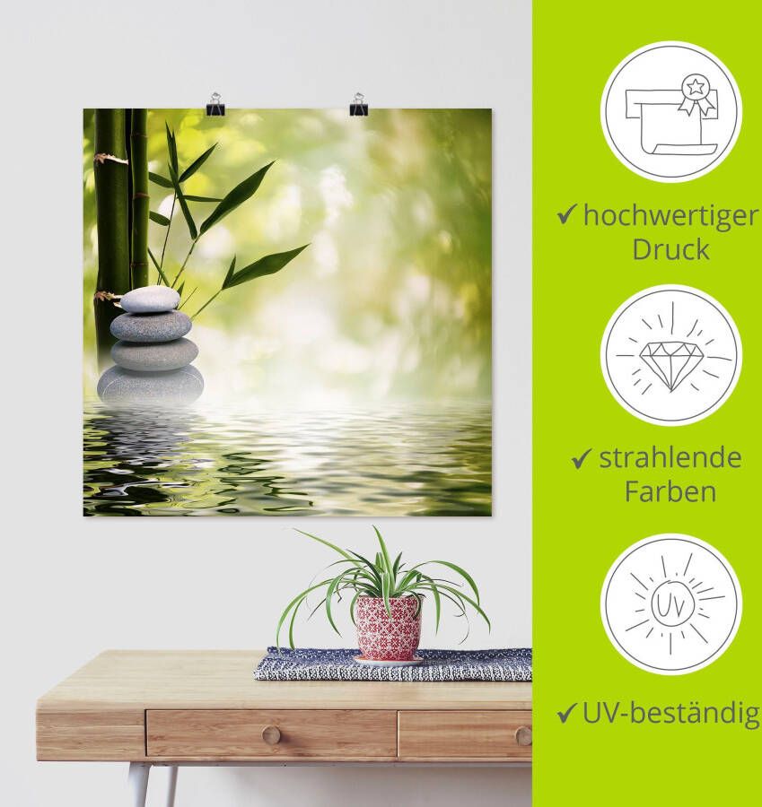 Artland Artprint Aziatische spa stenen als artprint van aluminium artprint voor buiten artprint op linnen poster muursticker