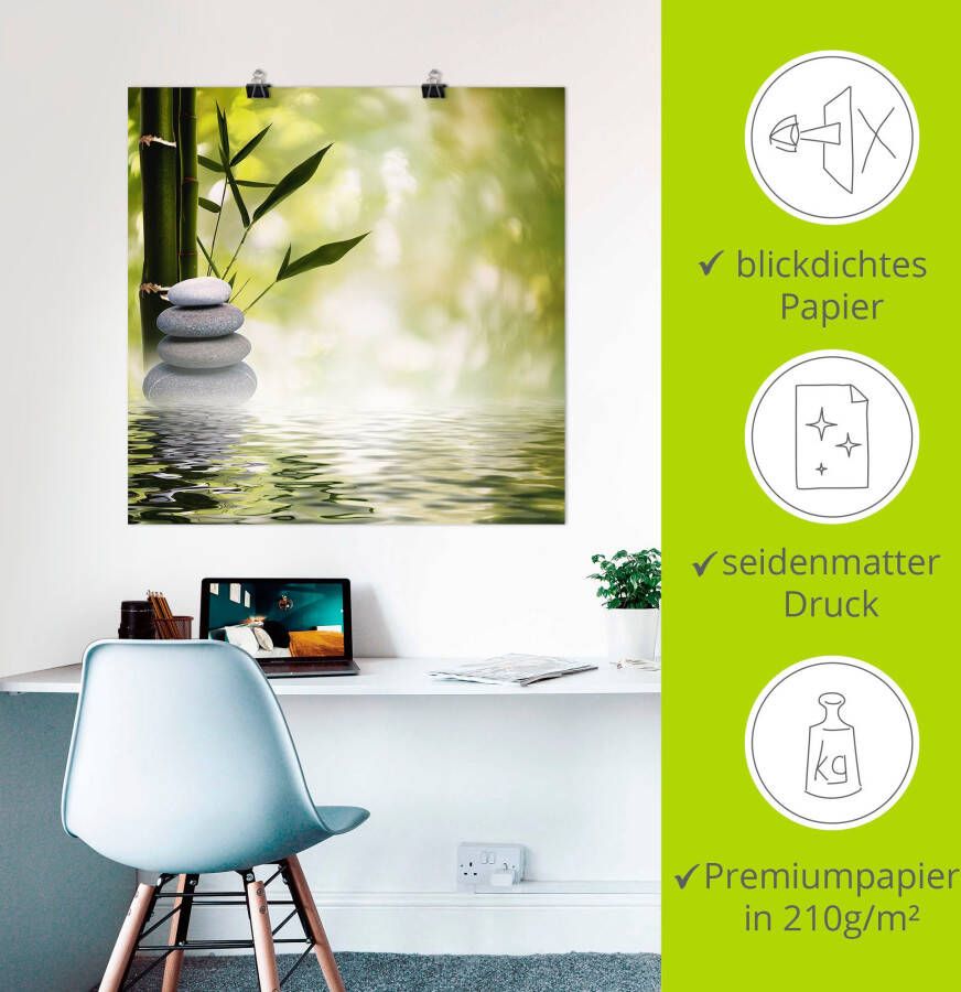 Artland Artprint Aziatische spa stenen als artprint van aluminium artprint voor buiten artprint op linnen poster muursticker