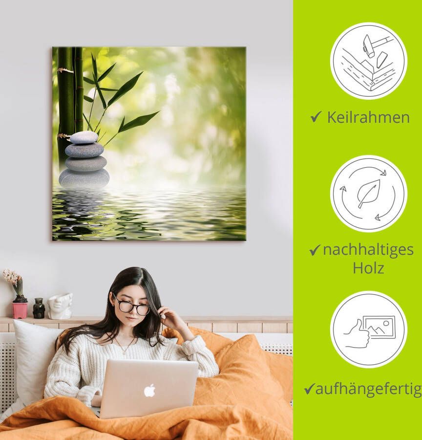 Artland Artprint Aziatische spa stenen als artprint van aluminium artprint voor buiten artprint op linnen poster muursticker