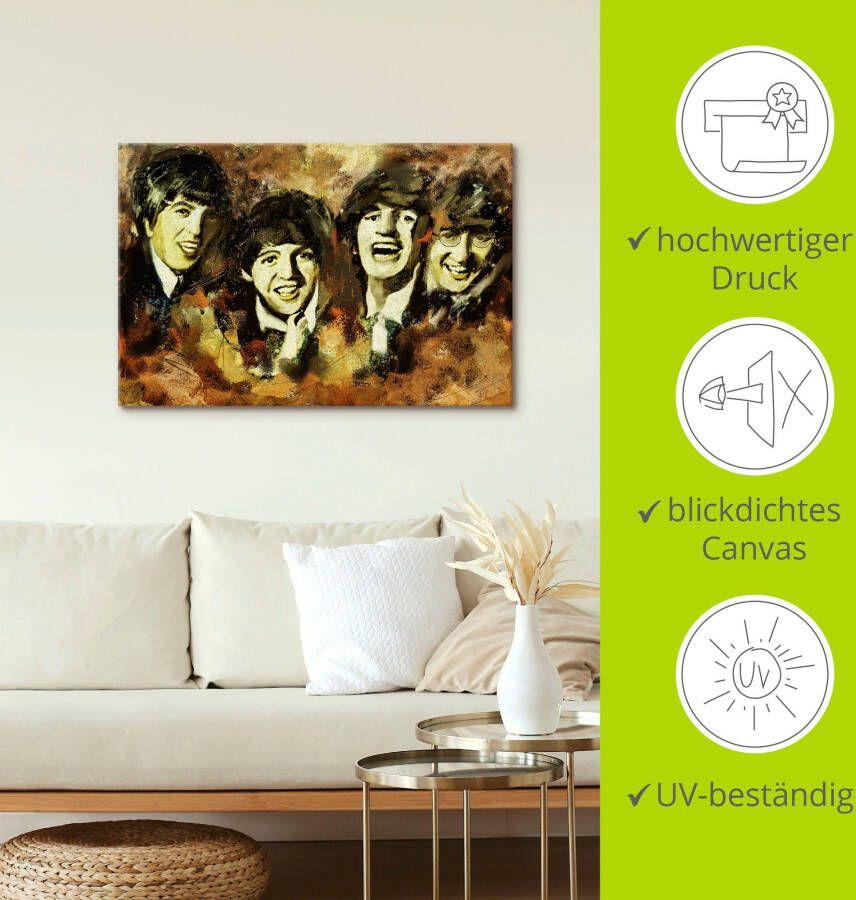 Artland Artprint Beatles als artprint op linnen muursticker in verschillende maten