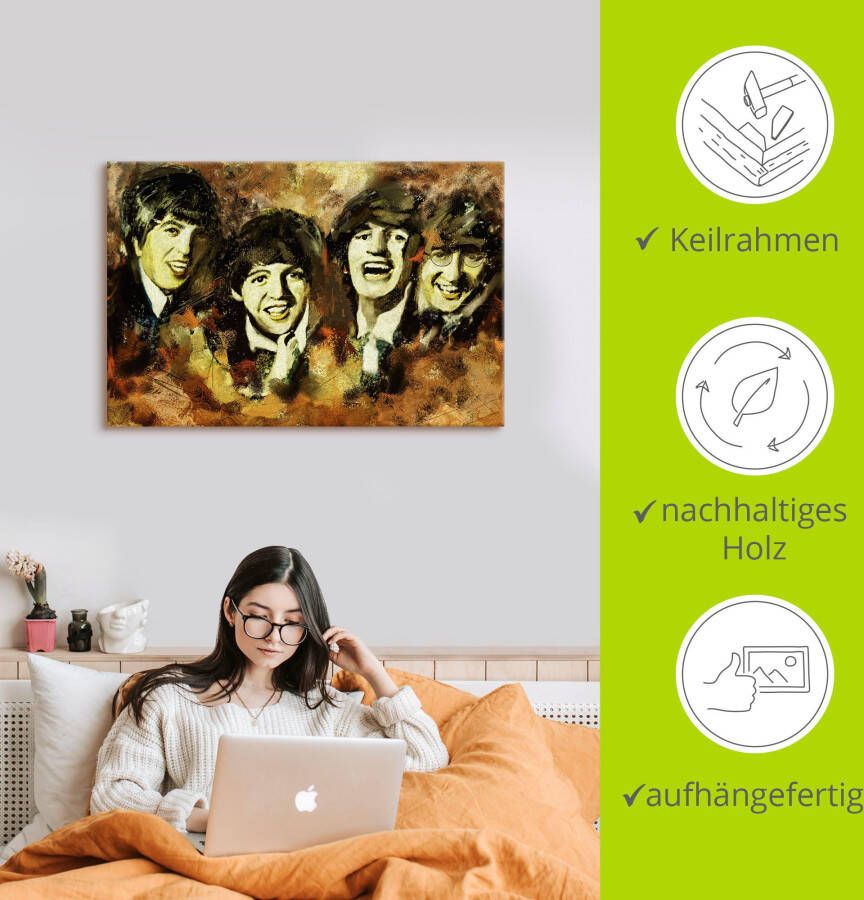 Artland Artprint Beatles als artprint op linnen muursticker in verschillende maten