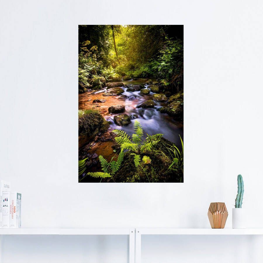 Artland Artprint Beek in het bos als artprint van aluminium artprint op linnen muursticker verschillende maten