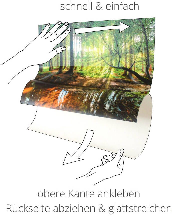 Artland Artprint Beek in het bos als artprint van aluminium artprint op linnen muursticker verschillende maten