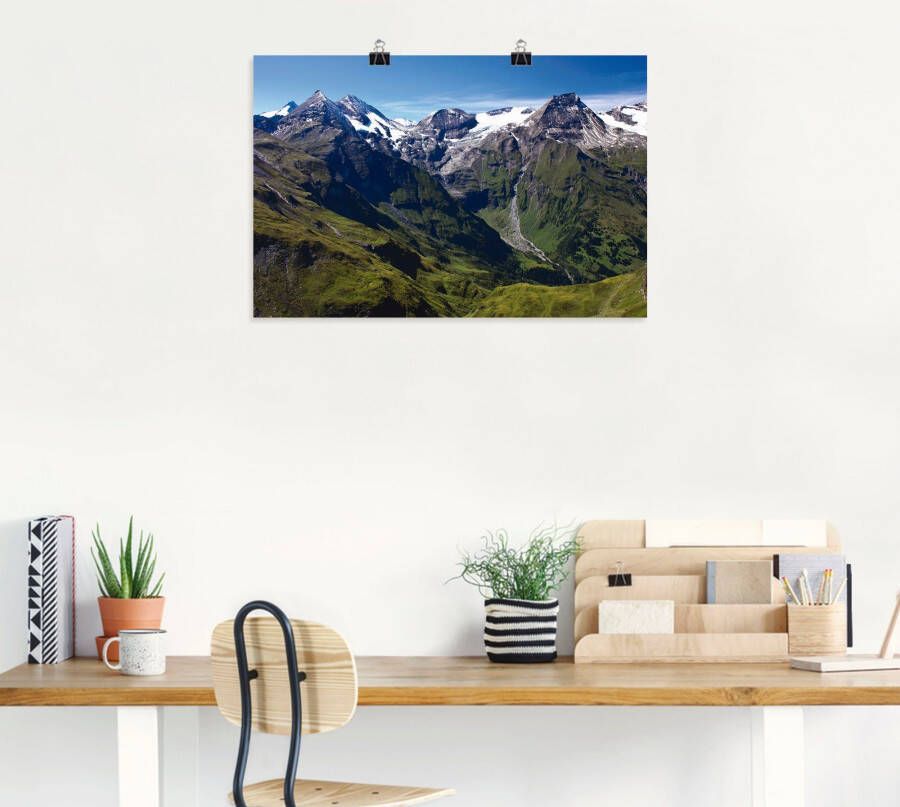 Artland Artprint Bergen rondom de Großglockner als artprint op linnen poster in verschillende formaten maten