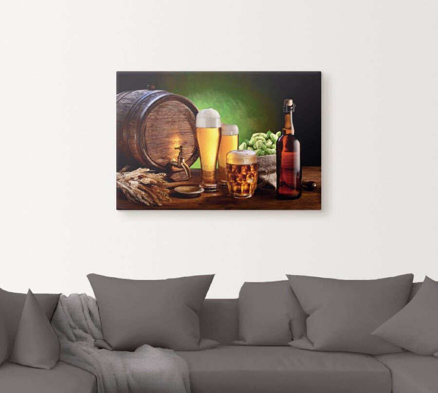 Artland Artprint Bier stilleven als artprint van aluminium artprint op linnen muursticker of poster in verschillende maten