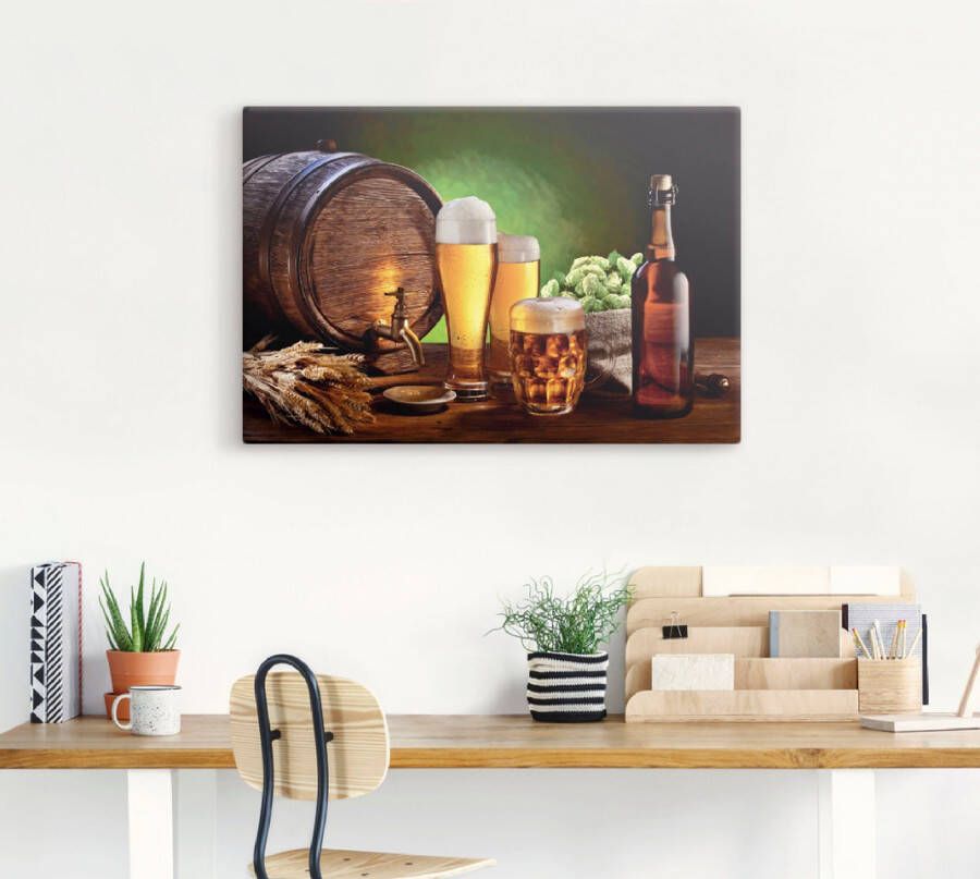 Artland Artprint Bier stilleven als artprint van aluminium artprint op linnen muursticker of poster in verschillende maten