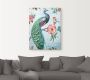 Artland Artprint Blauw gevederde pauw als artprint op linnen poster muursticker in verschillende maten - Thumbnail 2