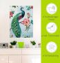 Artland Artprint Blauw gevederde pauw als artprint op linnen poster muursticker in verschillende maten - Thumbnail 4