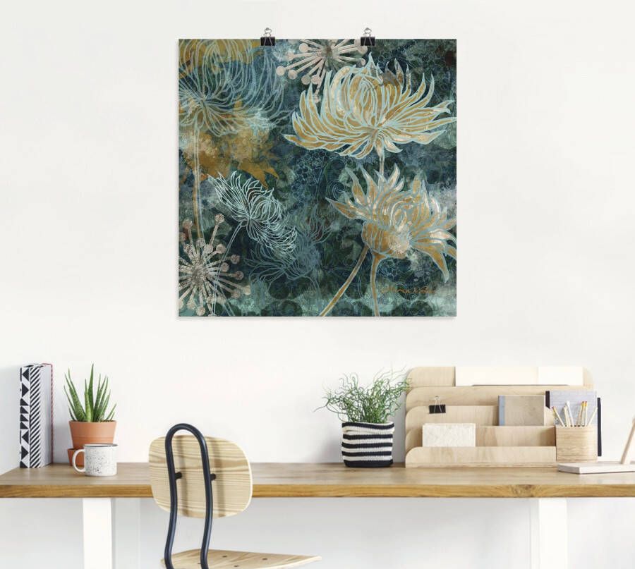 Artland Artprint Blauwe chrysanten I als artprint van aluminium artprint voor buiten artprint op linnen poster muursticker