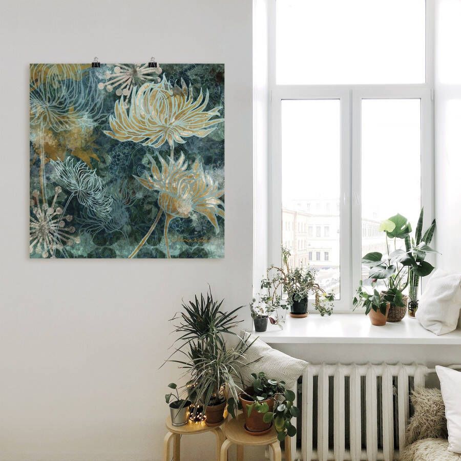 Artland Artprint Blauwe chrysanten I als artprint van aluminium artprint voor buiten artprint op linnen poster muursticker