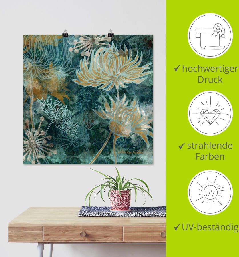 Artland Artprint Blauwe chrysanten I als artprint van aluminium artprint voor buiten artprint op linnen poster muursticker