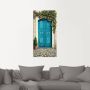 Artland Artprint Blauwe deur met klimrozen als artprint van aluminium artprint voor buiten artprint op linnen poster muursticker - Thumbnail 3