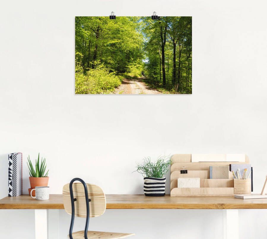 Artland Artprint Blauwe hemel boven het bos in mei als artprint op linnen poster in verschillende formaten maten