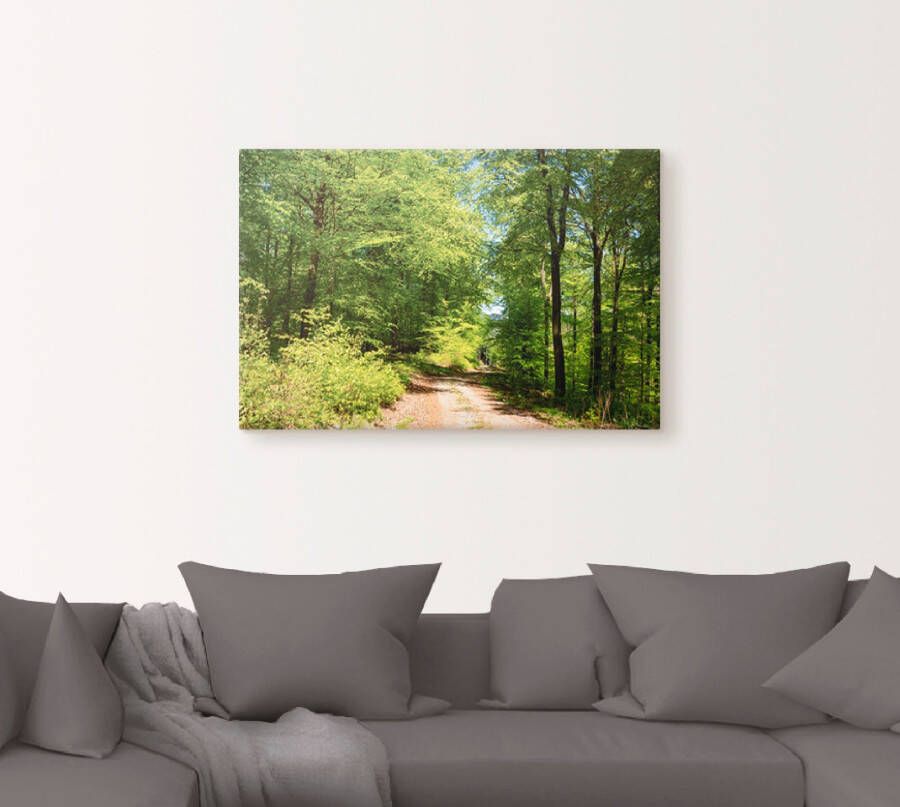 Artland Artprint Blauwe hemel boven het bos in mei als artprint op linnen poster in verschillende formaten maten