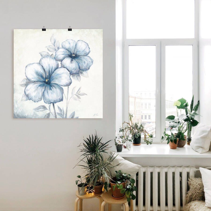 Artland Artprint Blauwe papaver als artprint op linnen poster muursticker in verschillende maten