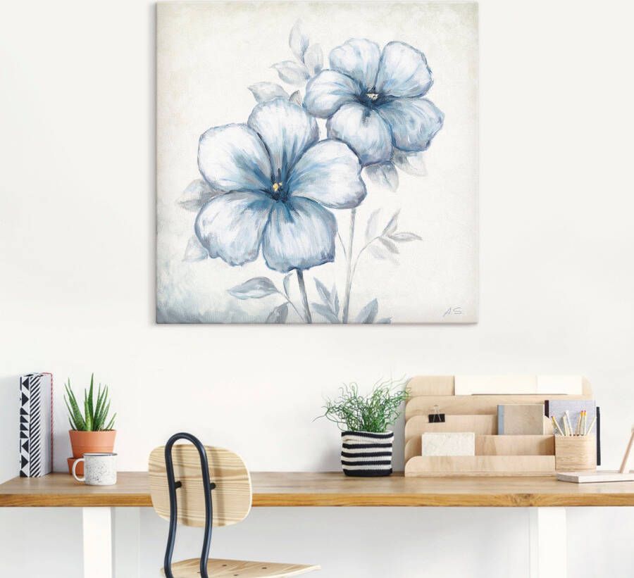 Artland Artprint Blauwe papaver als artprint op linnen poster muursticker in verschillende maten