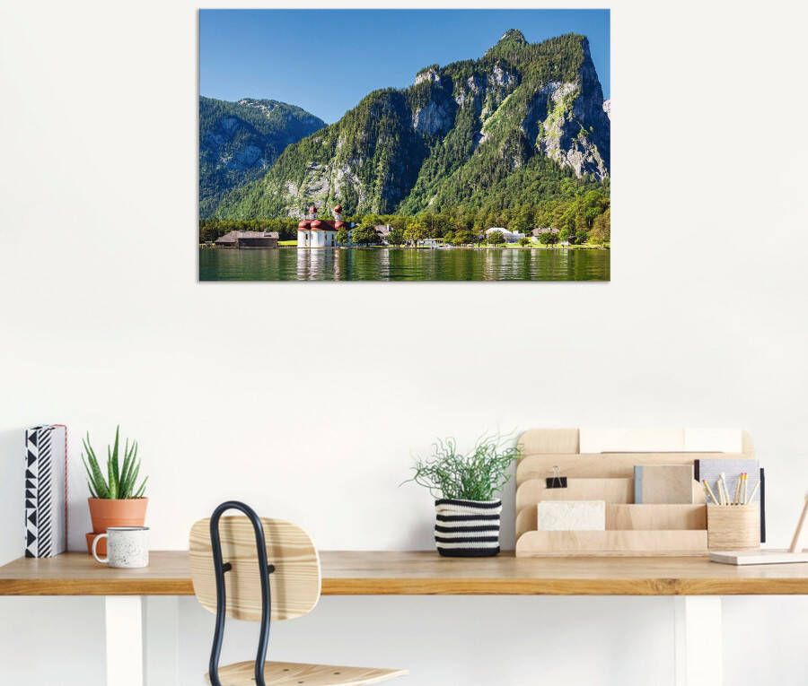 Artland Artprint Blik op de Obersee Blik op de Königssee als artprint van aluminium artprint voor buiten artprint op linnen poster in verschillende maten. maten - Foto 3