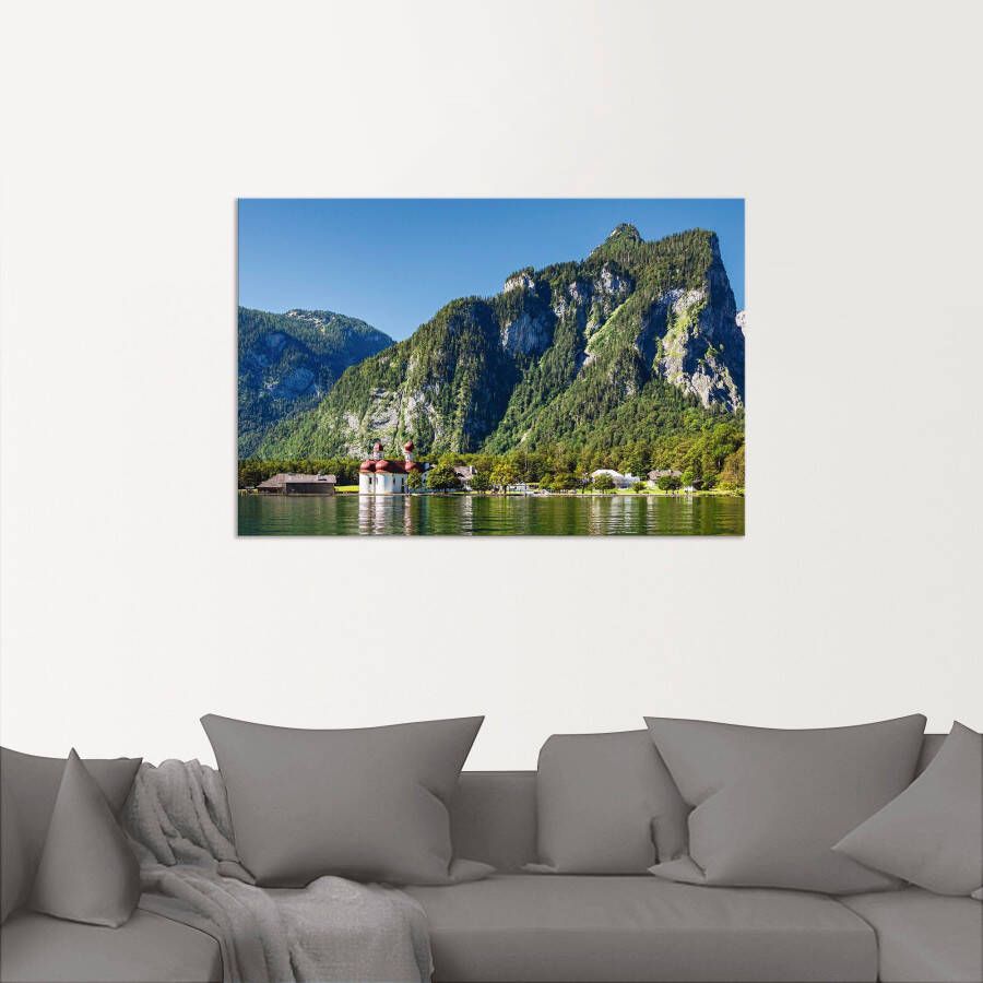 Artland Artprint Blik op de Obersee Blik op de Königssee als artprint van aluminium artprint voor buiten artprint op linnen poster in verschillende maten. maten - Foto 4