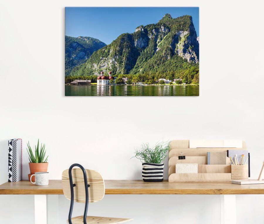 Artland Artprint Blik op de Obersee Blik op de Königssee als artprint van aluminium artprint voor buiten artprint op linnen poster in verschillende maten. maten