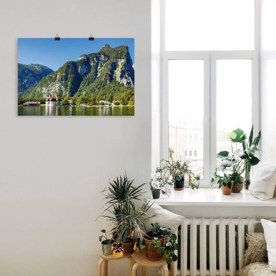 Artland Artprint Blik op de Obersee Blik op de Königssee als artprint van aluminium artprint voor buiten artprint op linnen poster in verschillende maten. maten