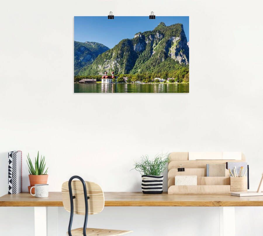 Artland Artprint Blik op de Obersee Blik op de Königssee als artprint van aluminium artprint voor buiten artprint op linnen poster in verschillende maten. maten