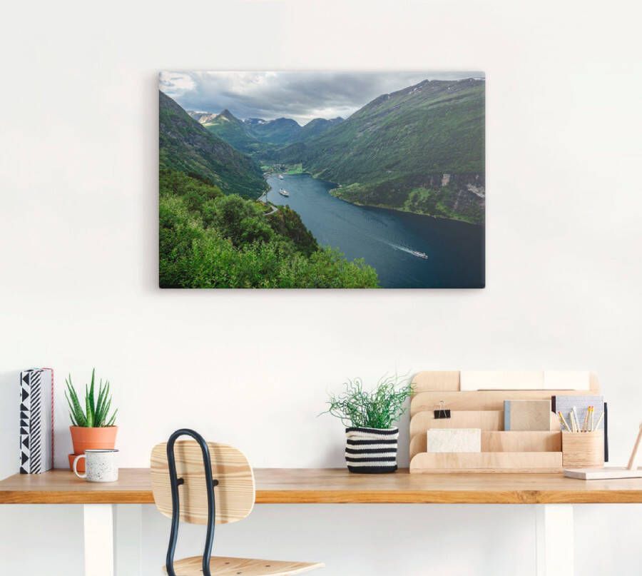 Artland Artprint Blik op het Geirangerfjord Noorwegen als artprint van aluminium artprint voor buiten artprint op linnen poster in verschillende maten. maten - Foto 2