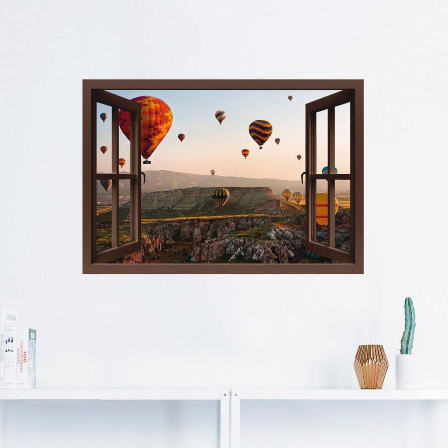 Artland Artprint Blik uit het venster Cappadocië ballonvaart als artprint op linnen poster muursticker in verschillende maten