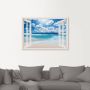 Artland Artprint Blik uit het venster Geweldig strandlandschap als artprint op linnen poster muursticker in verschillende maten - Thumbnail 2