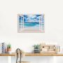 Artland Artprint Blik uit het venster Geweldig strandlandschap als artprint op linnen poster muursticker in verschillende maten - Thumbnail 3