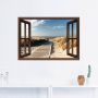 Artland Artprint Blik uit het venster Noordzeestrand op Langeoog als artprint op linnen poster muursticker in verschillende maten - Thumbnail 4