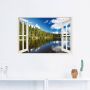 Artland Artprint Blik uit het venster Noors landschap als artprint van aluminium artprint op linnen muursticker verschillende maten - Thumbnail 2