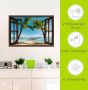 Artland Artprint Blik uit het venster palmenstrand Caribic als artprint op linnen poster muursticker in verschillende maten - Thumbnail 5