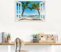 Artland Artprint Blik uit het venster palmenstrand Caribic als artprint van aluminium artprint voor buiten artprint op linnen poster muursticker - Thumbnail 5